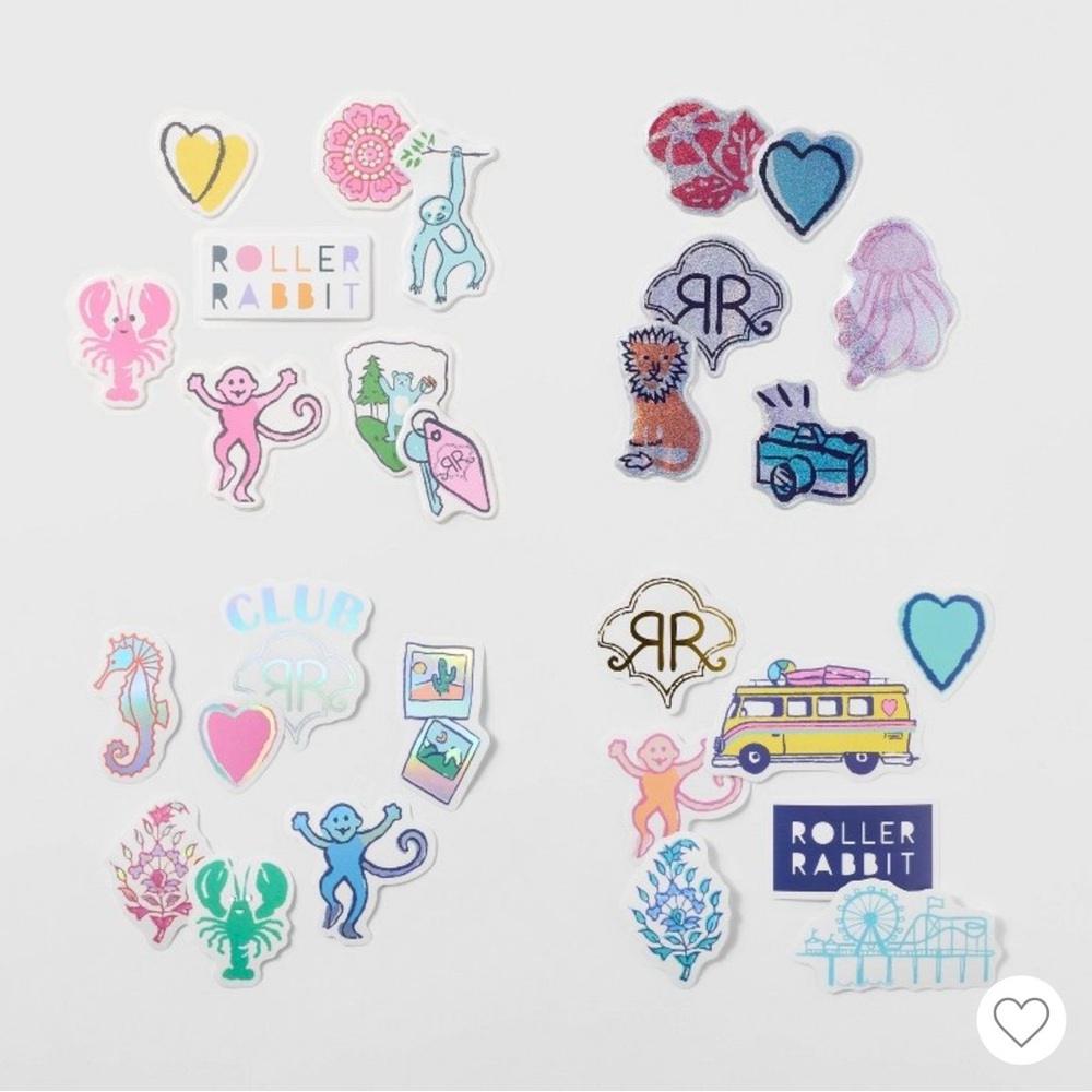 Roller Rabbit Kids Sticker Set - Pink, Blue, Yellow - Picture 2 of 3